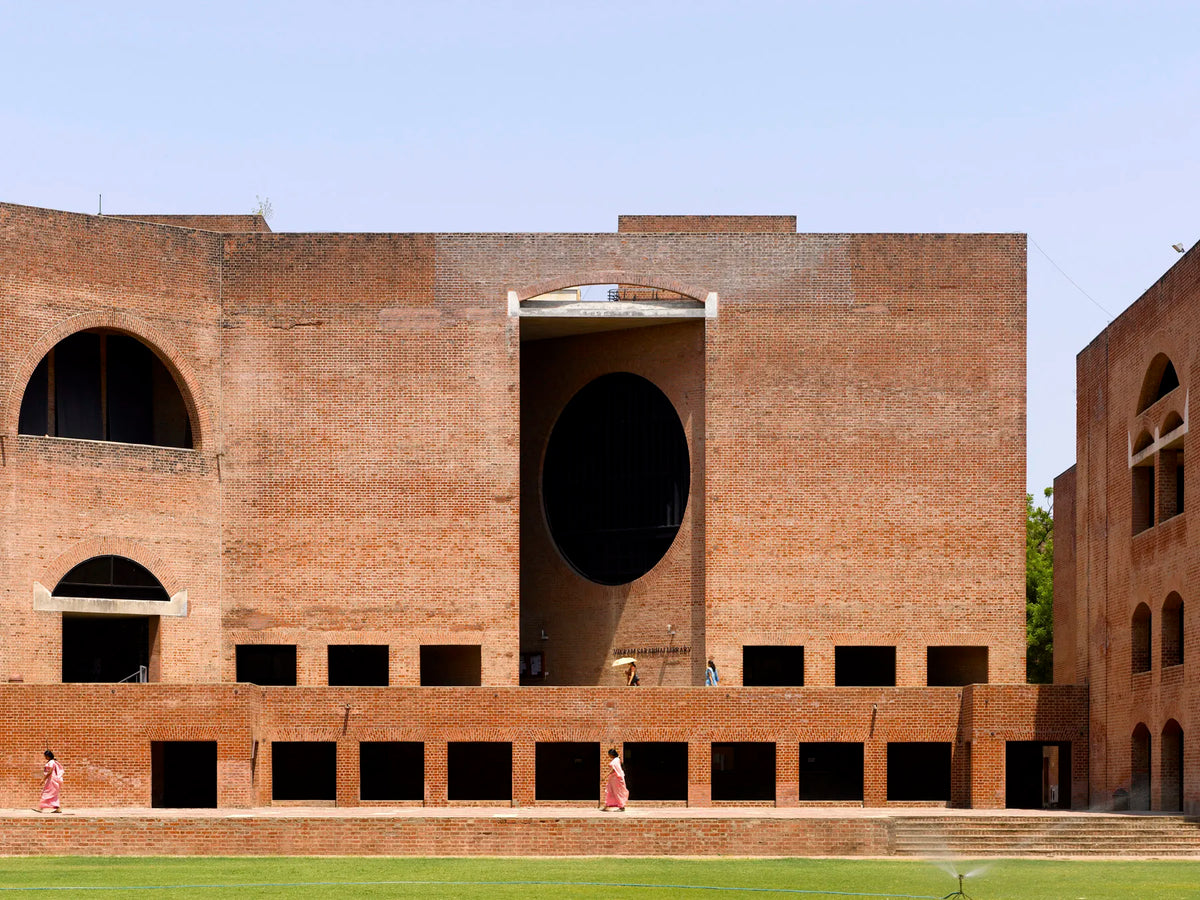 Modern architectural building with large circular entrance